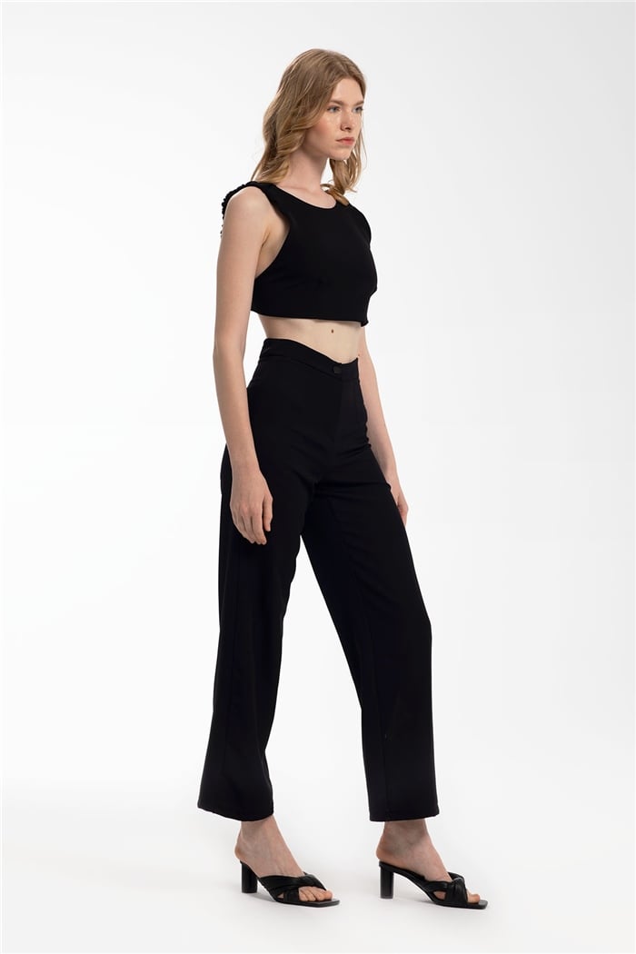 Nisan Crop Bluz  SİYAH  N21-1186