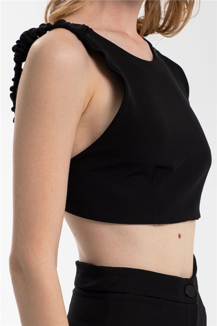 Nisan Crop Bluz  SİYAH  N21-1186