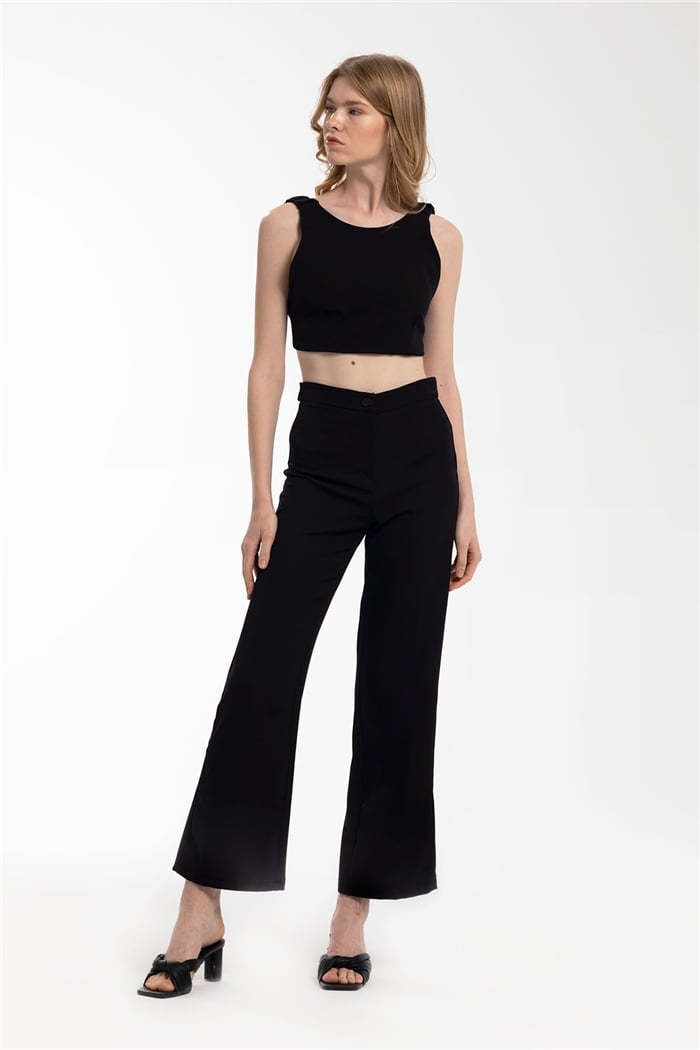 Nisan Crop Bluz  SİYAH  N21-1186