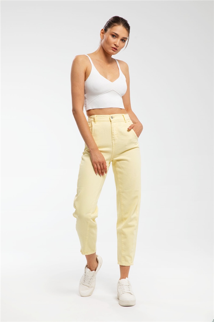 Nisan Crop Triko Atlet  BEYAZ  TT3141-Z