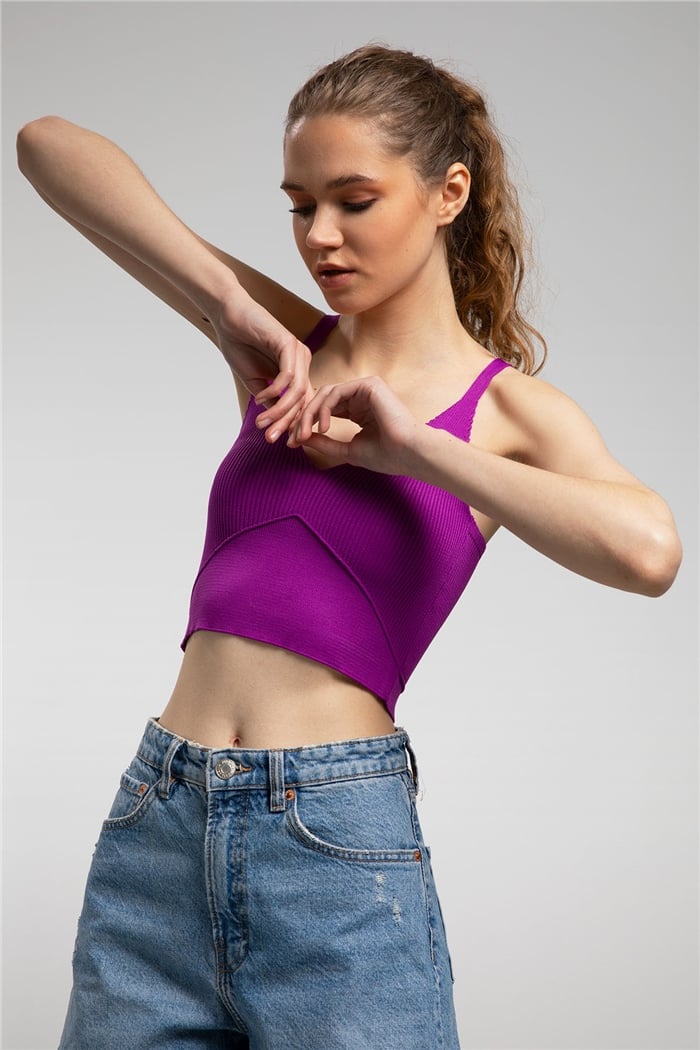 Nisan Crop Triko Atlet  MOR  TT3141-Z