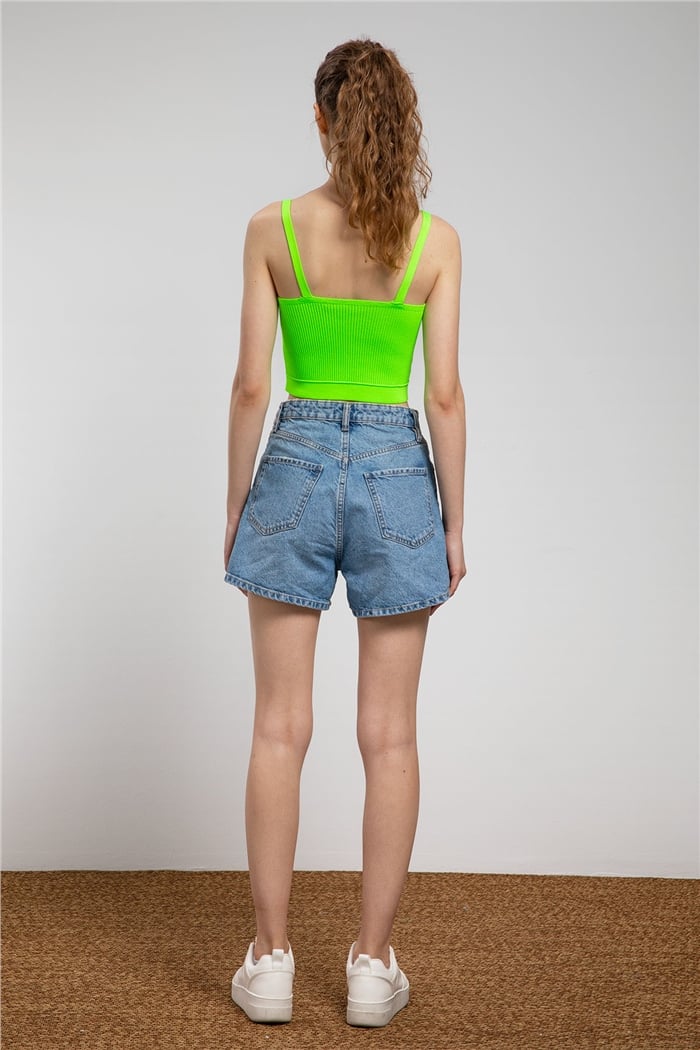 Nisan Crop Triko Atlet  NEON YEŞİL  TT3141-Z