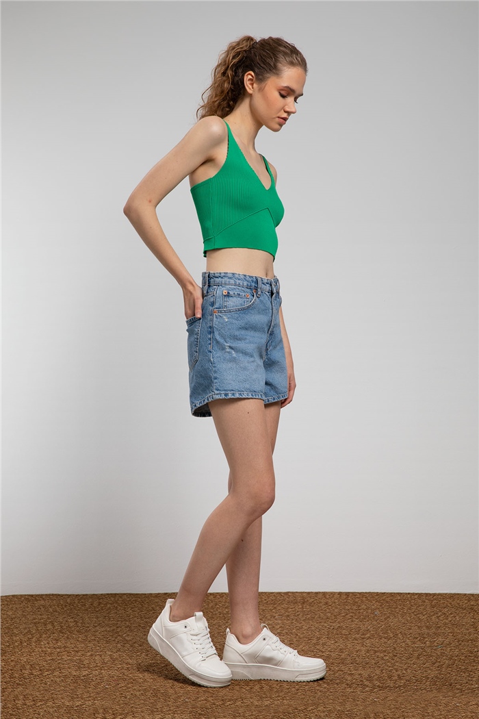 Nisan Crop Triko Atlet  YEŞİL  TT3141-Z