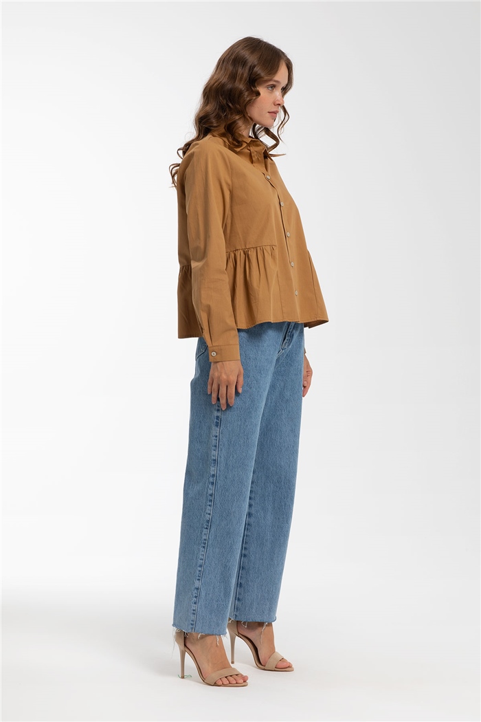 Nisan Düğmeli  Gömlek  CAMEL  N21-1236