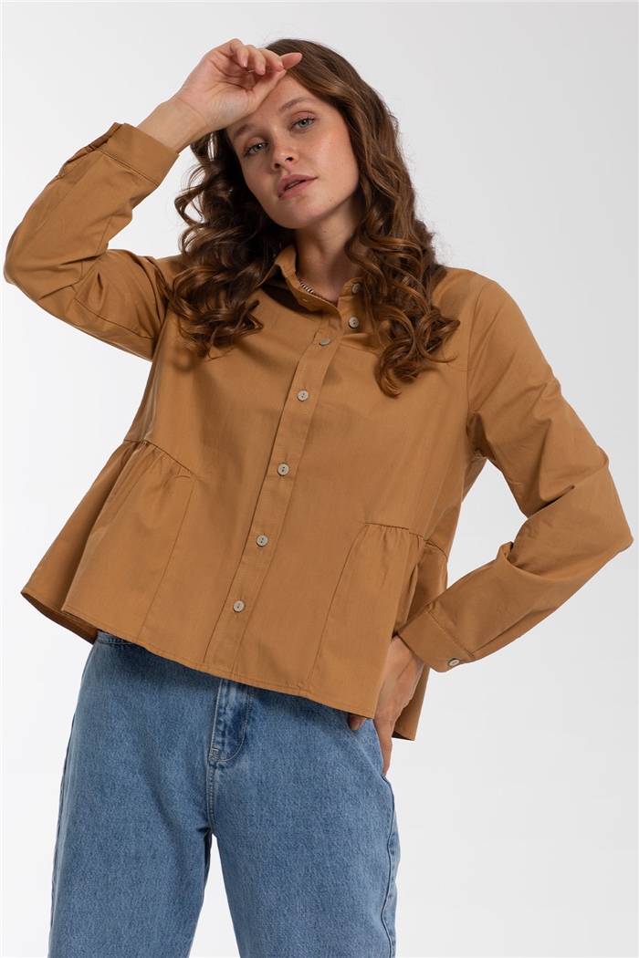 Nisan Düğmeli  Gömlek  CAMEL  N21-1236