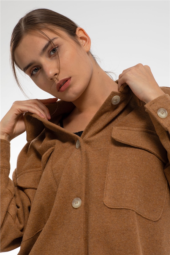 Nisan Düğmeli Mont  CAMEL  N21-1245