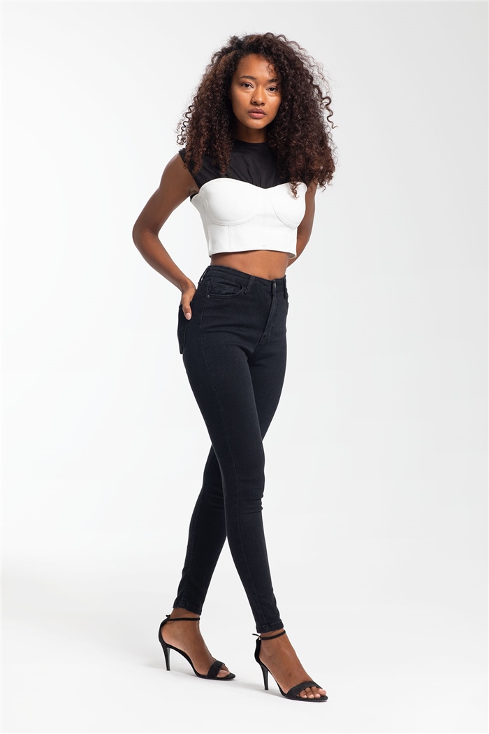 Nisan Garnili Bluz  SİYAH  N21-1161