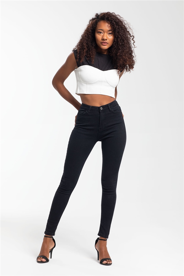 Nisan Garnili Bluz  SİYAH  N21-1161