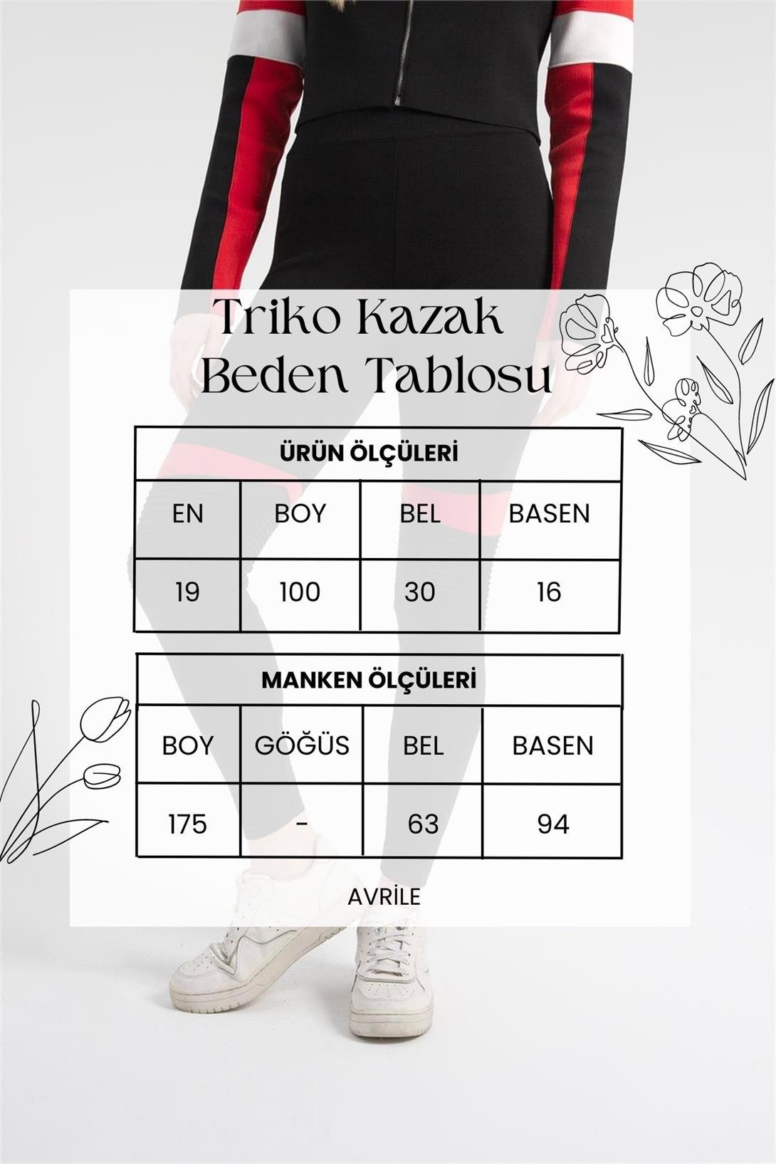 Nisan Kadın Garnili Triko Tayt SİYAH-KIRMIZI TT3795-Z
