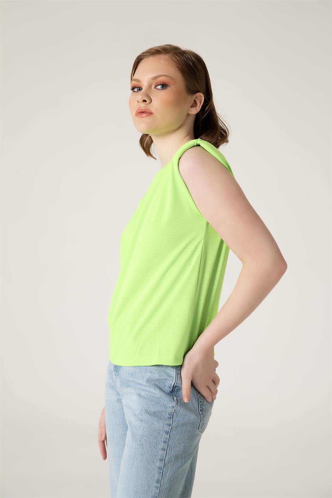 Nisan Kadın VATKALI T-SHIRT NEON YEŞİL N22-1325