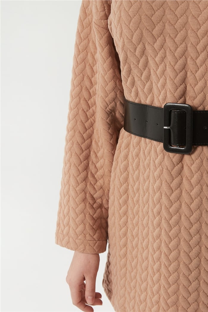 Nisan Kapitone Elbise  CAMEL  N22-1292