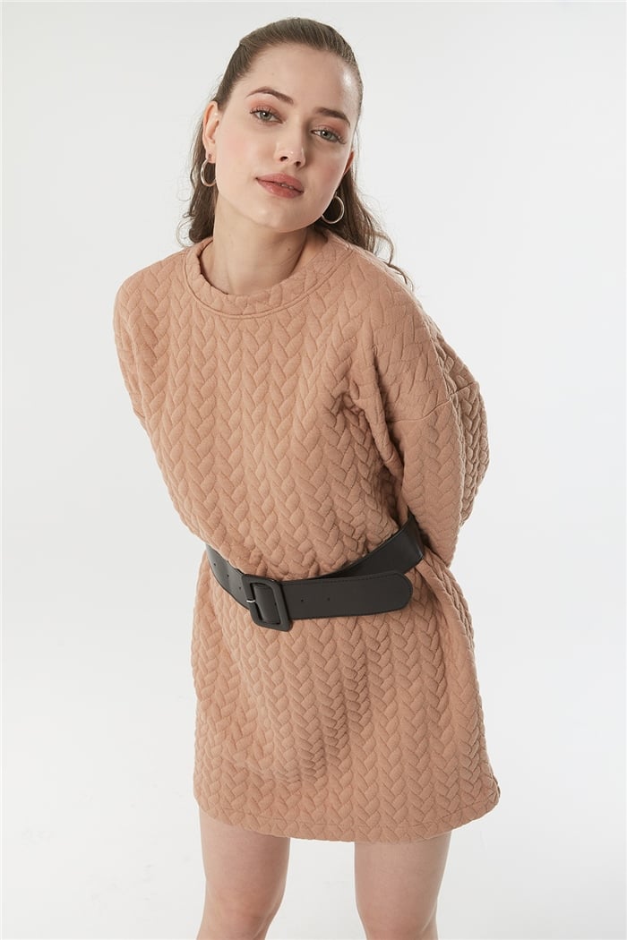 Nisan Kapitone Elbise  CAMEL  N22-1292