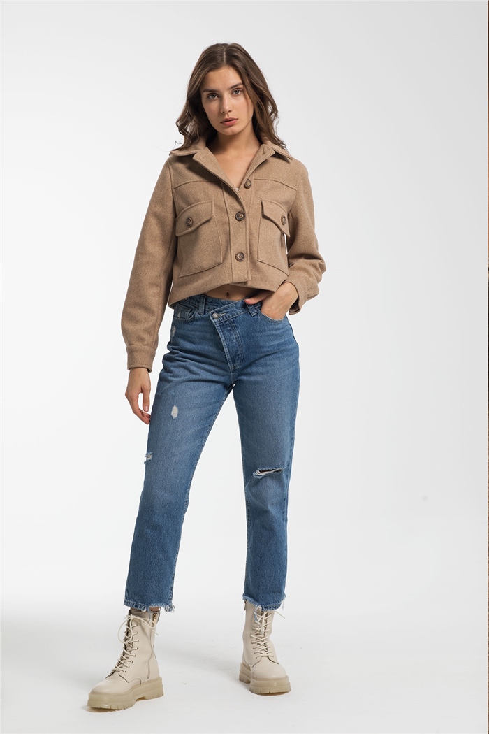 Nisan Kaşe Ceket  CAMEL  N21-1252