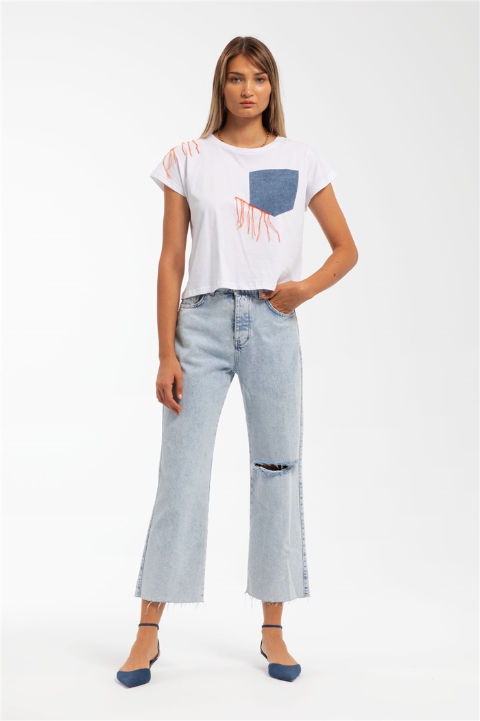 Nisan Kot Cepli Tshirt  BEYAZ  N21-1167