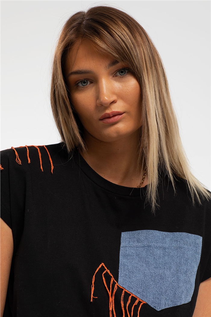 Nisan Kot Cepli Tshirt  SİYAH  N21-1167