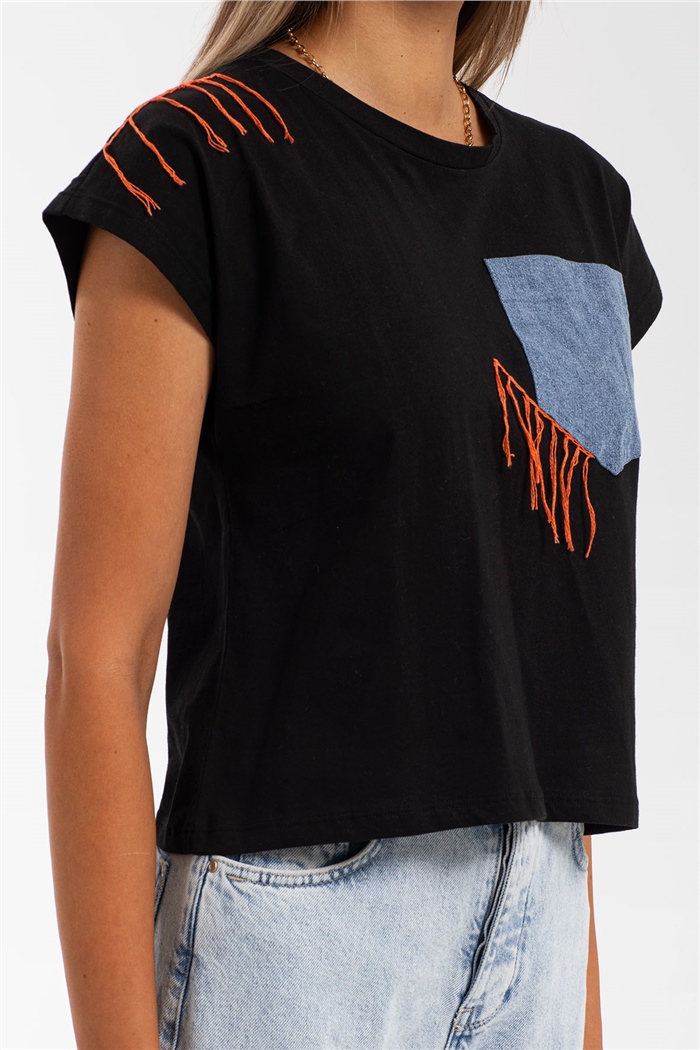 Nisan Kot Cepli Tshirt  SİYAH  N21-1167