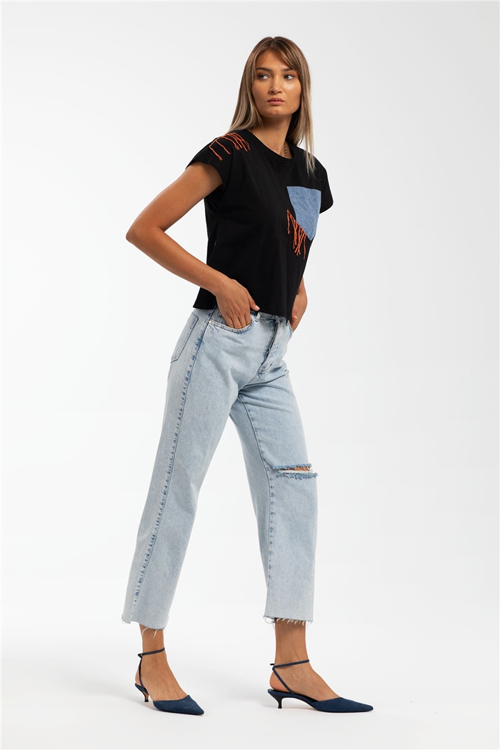 Nisan Kot Cepli Tshirt  SİYAH  N21-1167