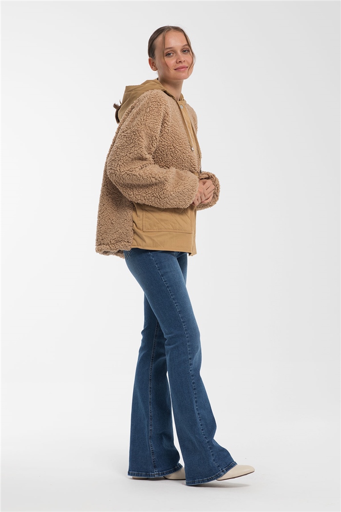 Nisan Peluş Mont  CAMEL  N21-1233