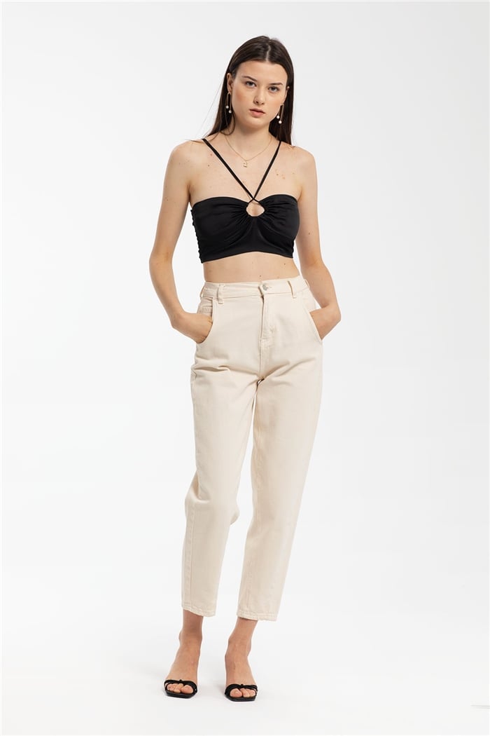 Nisan Saten Bluz  SİYAH  N21-1205