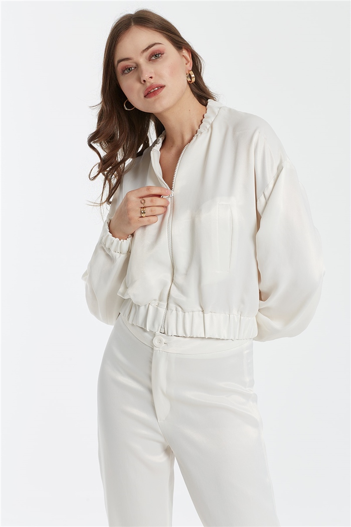 Nisan SATEN BOMBER CEKET  EKRU  N22-1301