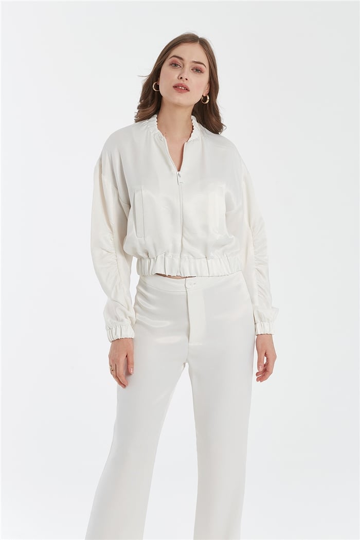 Nisan SATEN BOMBER CEKET  EKRU  N22-1301