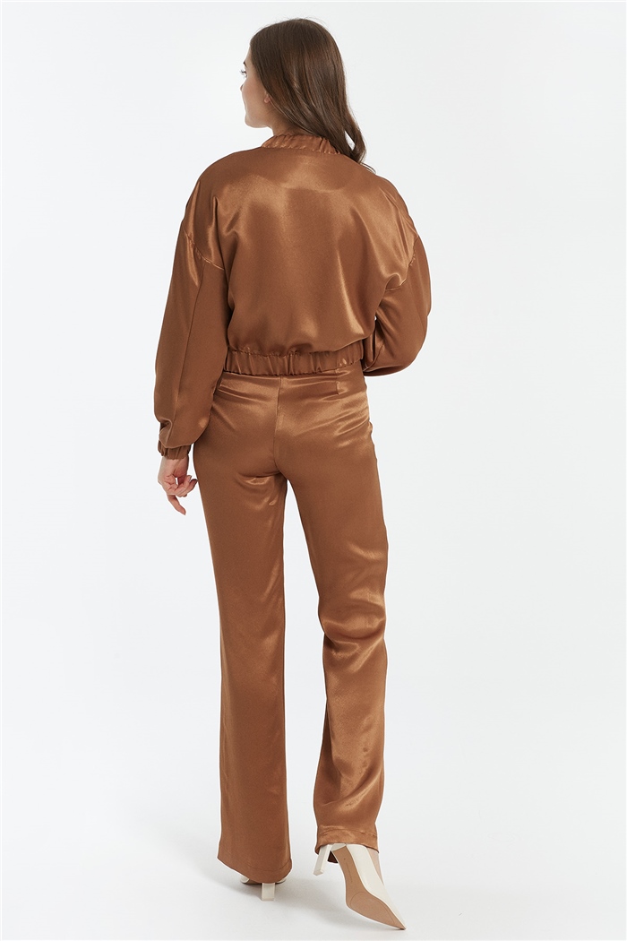 Nisan SATEN BOMBER CEKET  KAHVE  N22-1301