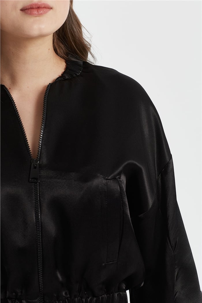 Nisan SATEN BOMBER CEKET  SİYAH  N22-1301