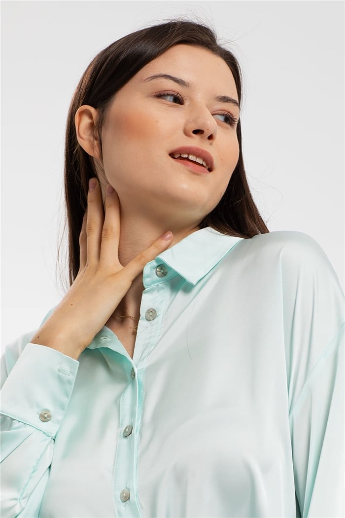 Nisan Saten Gömlek  MİNT  N21-1206