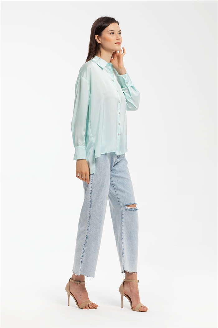 Nisan Saten Gömlek  MİNT  N21-1206