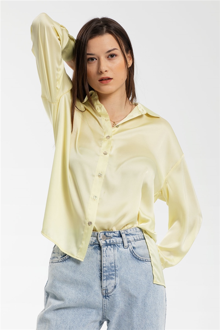 Nisan Saten Gömlek  SARI  N21-1206