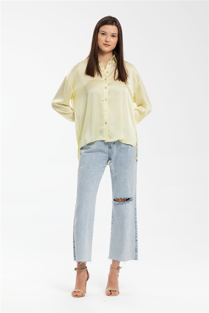 Nisan Saten Gömlek  SARI  N21-1206