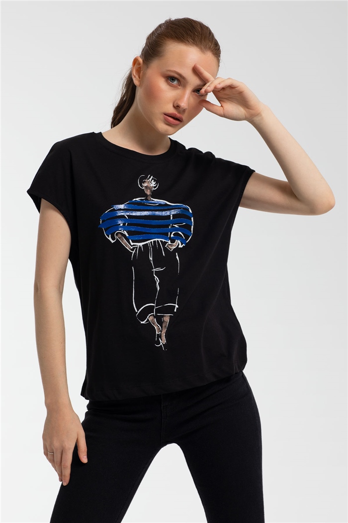 Nisan T-Shirt  SİYAH  N21-1085