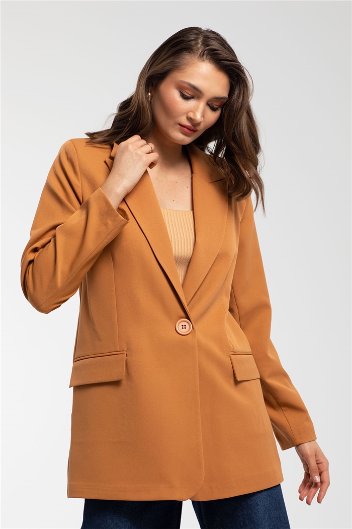Nisan Tek Düğme Ceket  CAMEL  PD21-154