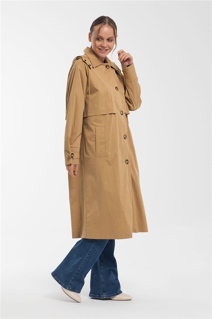 Nisan Uzun Trençkot  CAMEL  N21-1232