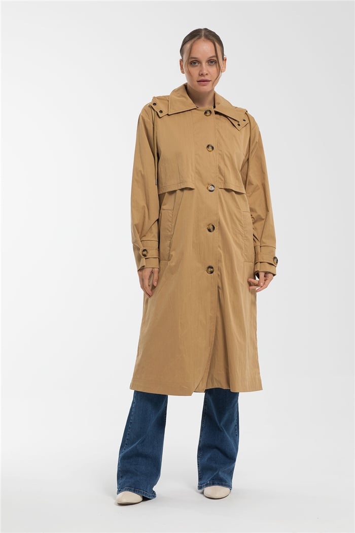 Nisan Uzun Trençkot  CAMEL  N21-1232