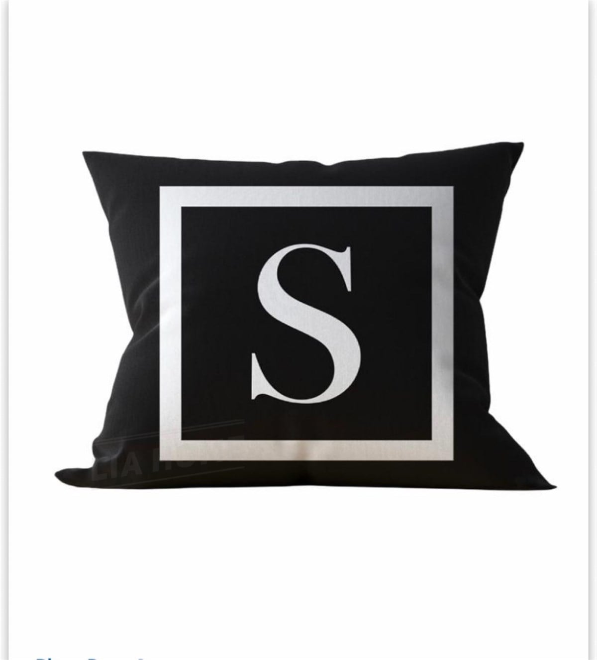 Çift Tarafı Baskılı Harfli Kırlent Kılıfı - S Harfi