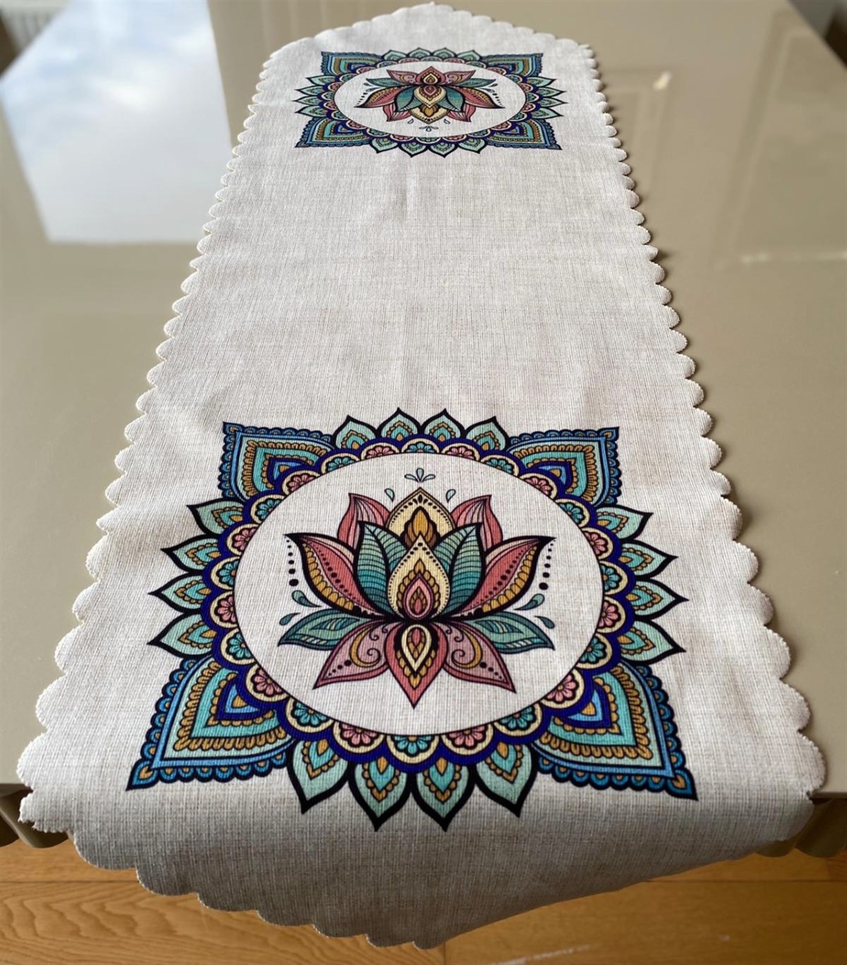 Etnik Desenli 40*140 cm Lazer Kesim Runner