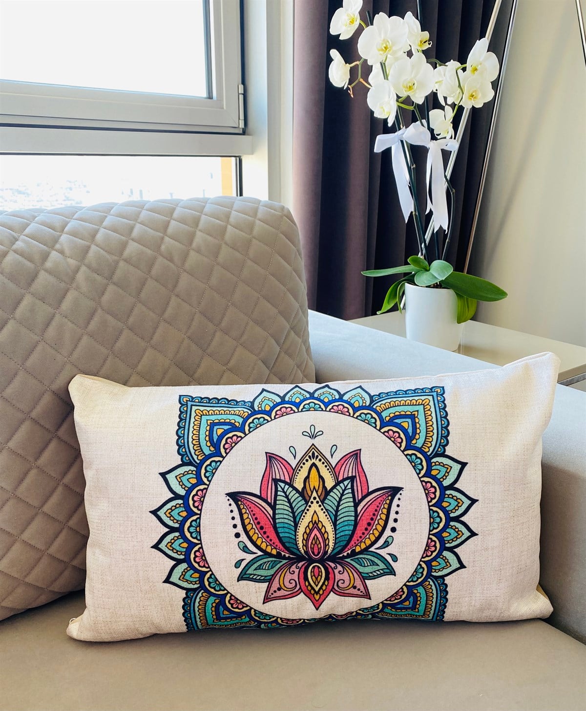Etnik Desenli Dekoratif Yastık Kılıfı 35*55 cm 