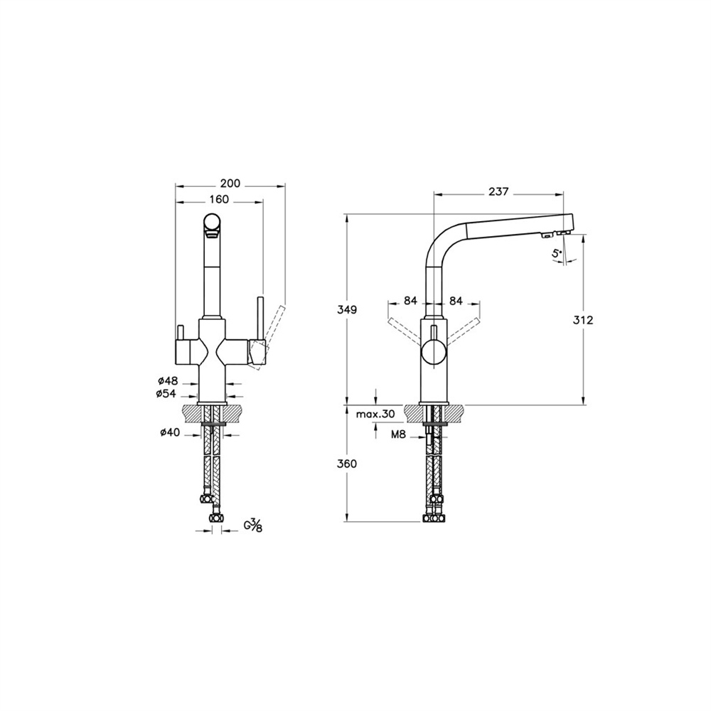Artema Split Dual Flow Arıtma Girişli Mutfak Eviye Bataryası