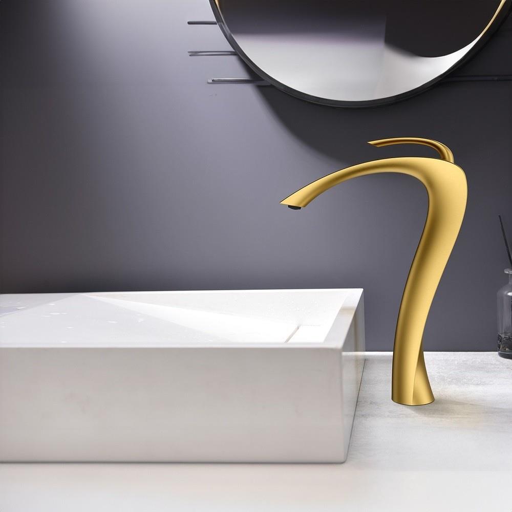 Graffe Aqualux Fırçalı Altın Çanak Lavabo Bataryası