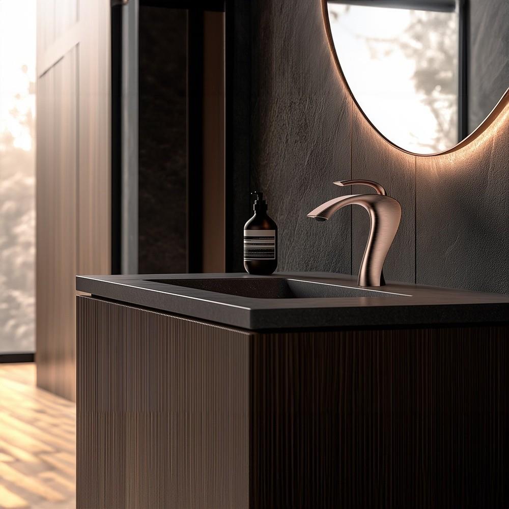 Graffe Aqualux Fırçalı Rose Gold Lavabo Bataryası