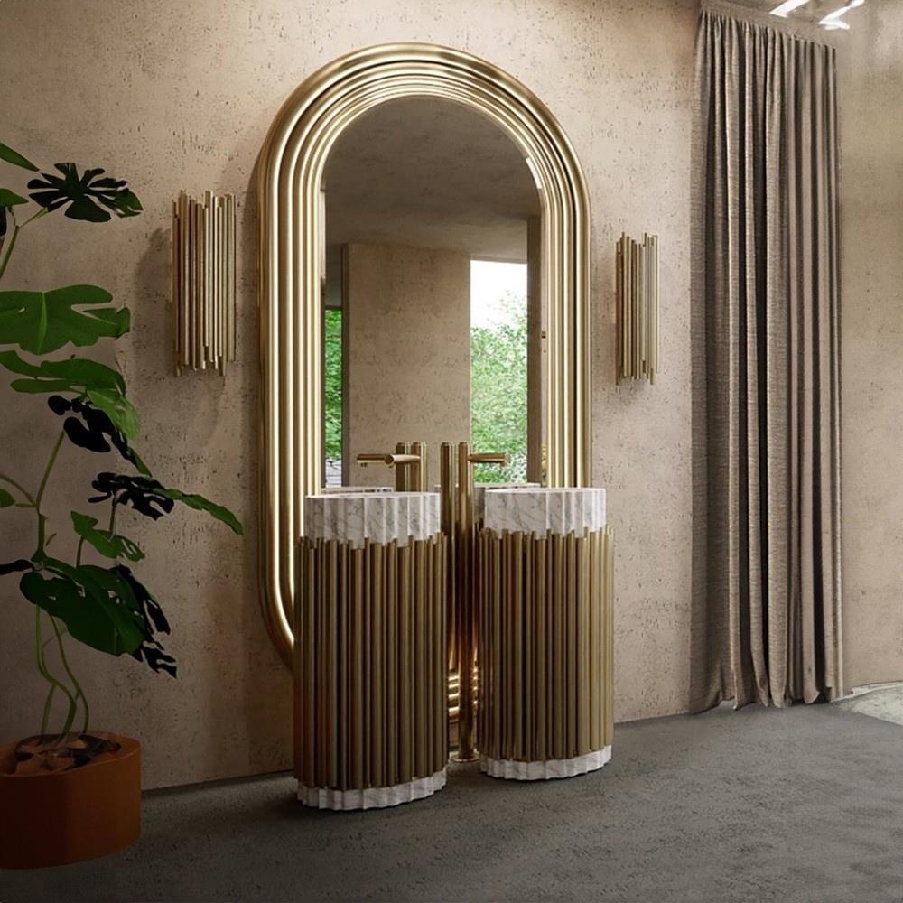 Graffe Aurora Beyaz Altın Monoblok Lavabo