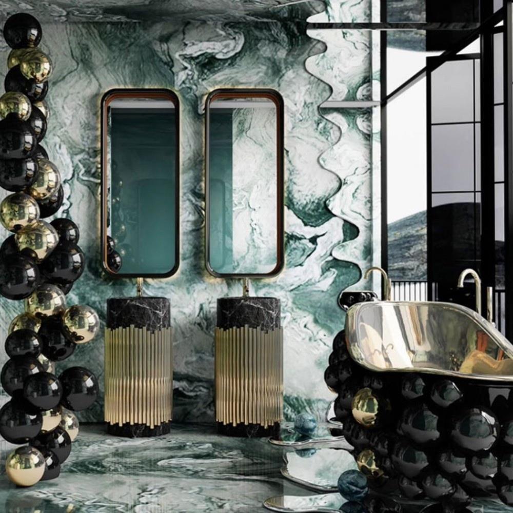 Graffe Aurora Siyah Altın Monoblok Lavabo