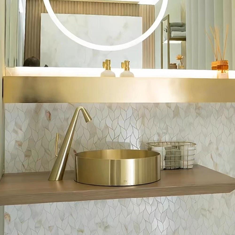 Graffe Crystal Fırçalı Altın Çanak Lavabo Bataryası