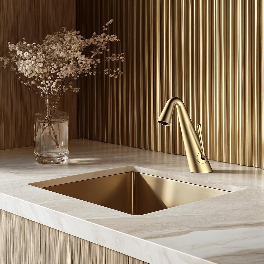 Graffe Crystal Fırçalı Altın Lavabo Bataryası
