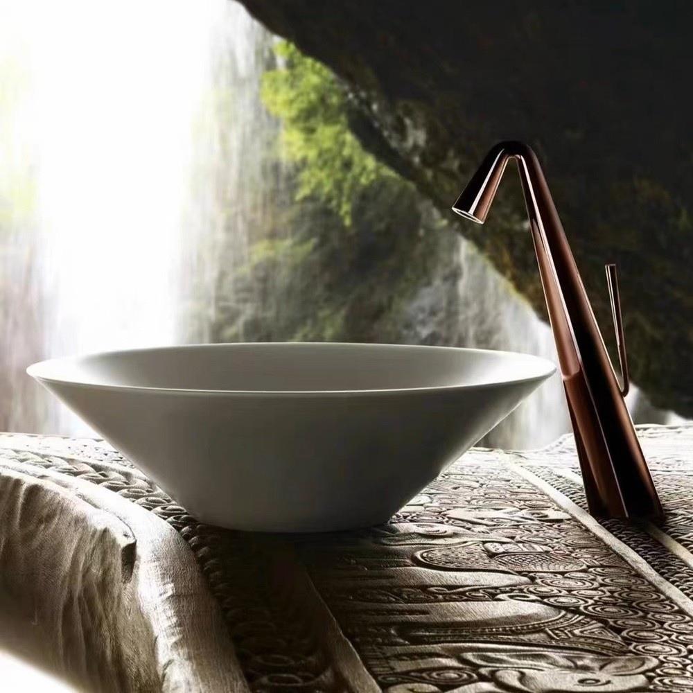 Graffe Crystal Fırçalı Rose Gold Çanak Lavabo Bataryası