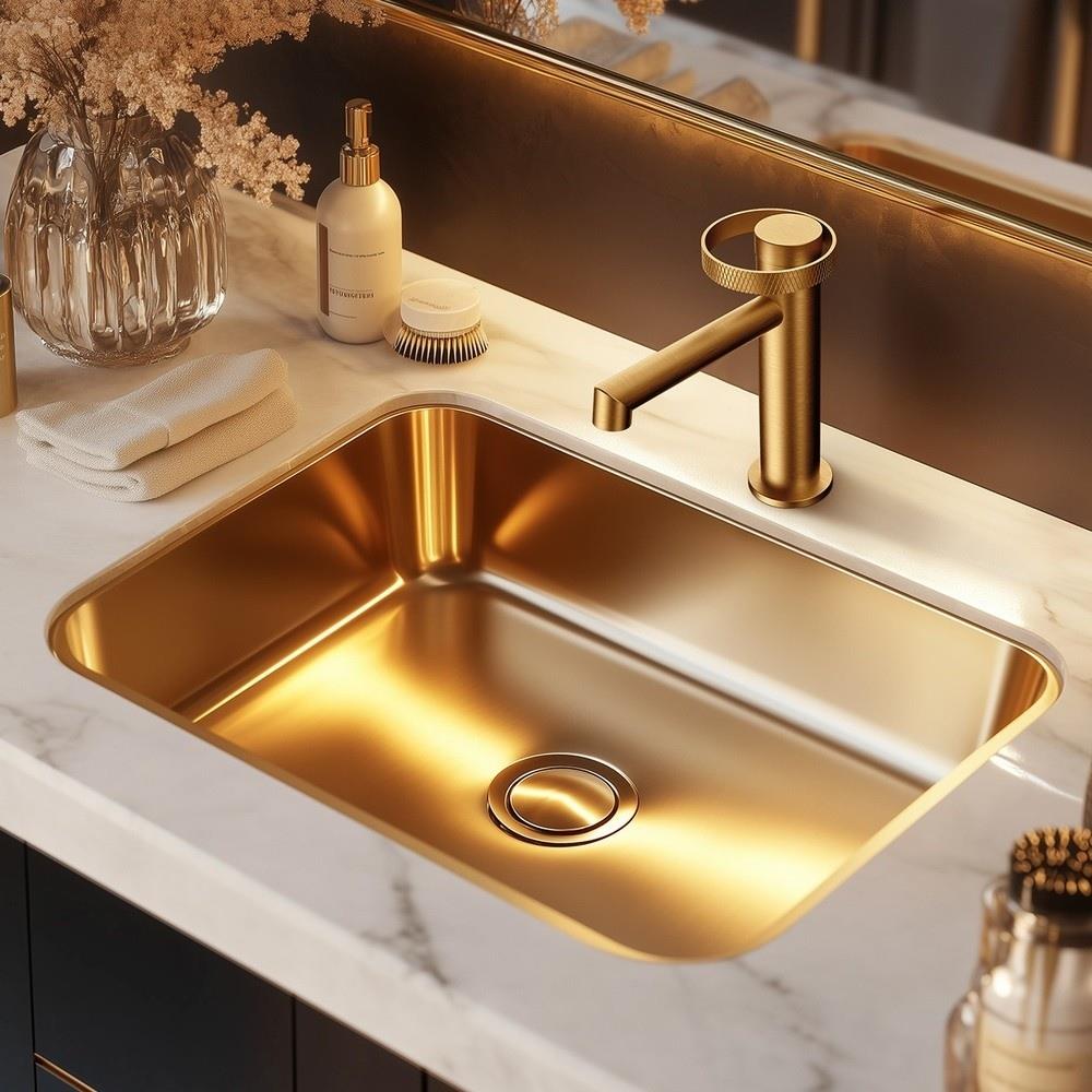 Graffe Noble Fırçalı Altın Lavabo Bataryası