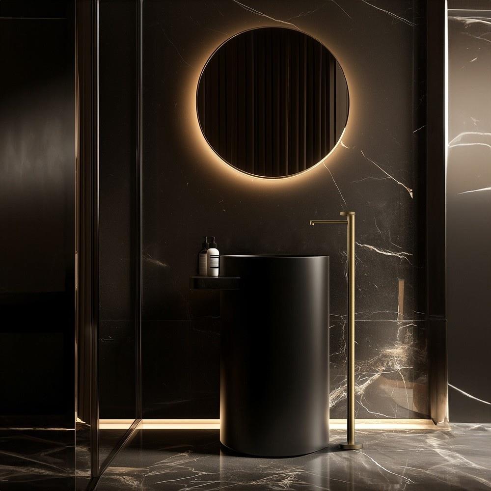 Graffe Noble Fırçalı Altın Yerden Lavabo Bataryası