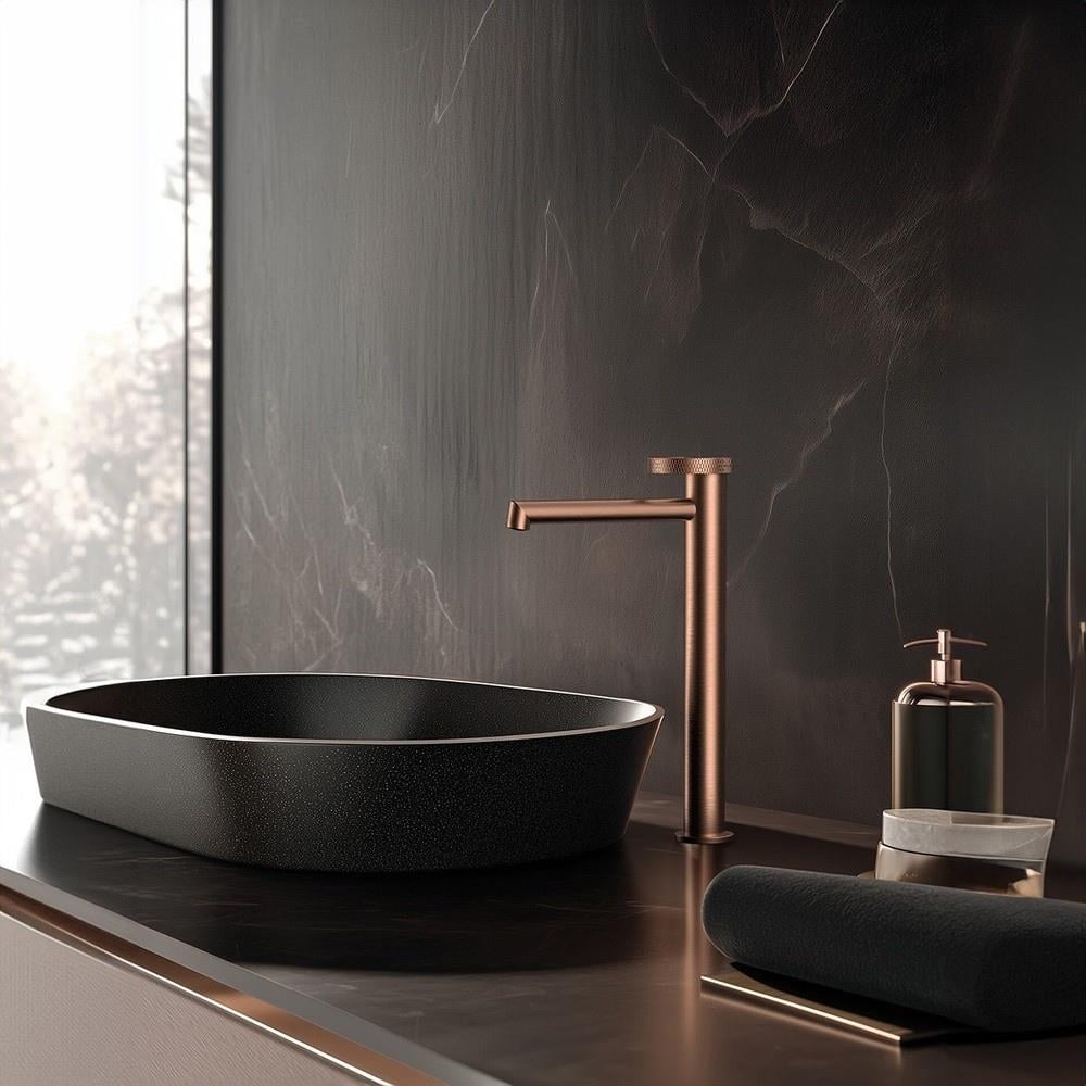 Graffe Noble Fırçalı Rose Gold Çanak Lavabo Bataryası