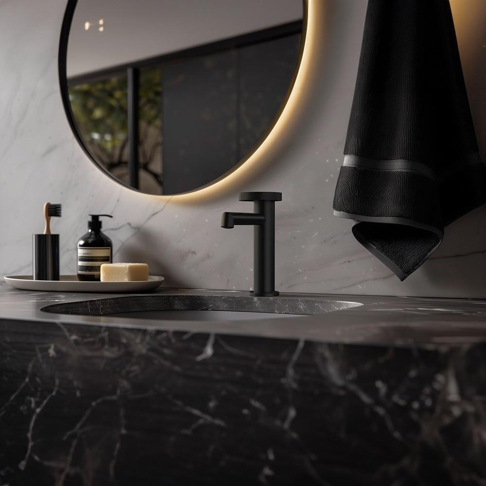 Graffe Noble Mat Siyah Lavabo Bataryası